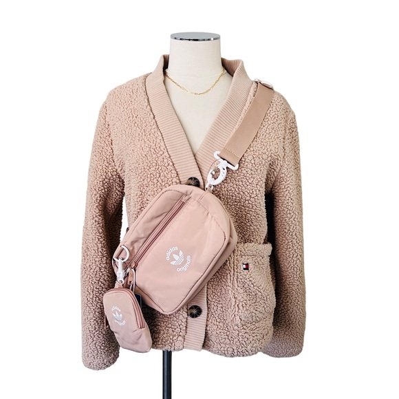 New ADIDAS ORIGINALS Ori Puffer + Pouch Crossbody Belt Bag 152 CU" Tan White - Picture 9 of 9